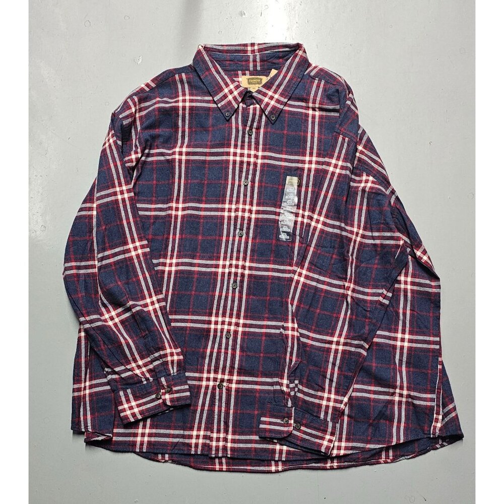 Men's Casual Button Down Plaid Shirt - Blue and Red